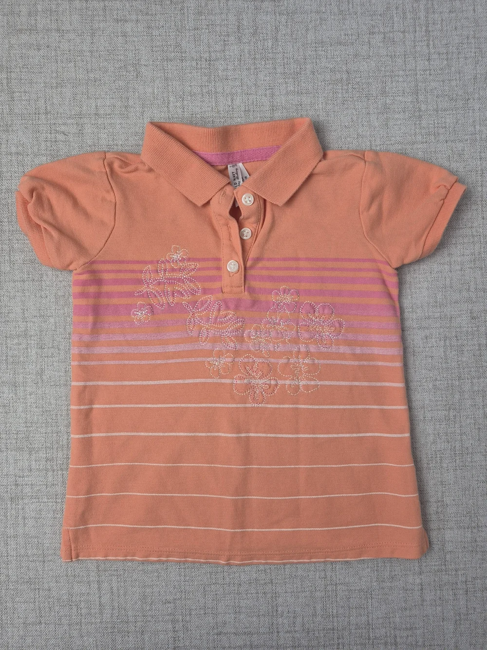 Vintage Y2K Old Navy Toddler Girls Tropical Floral Polo Shirt 3T​